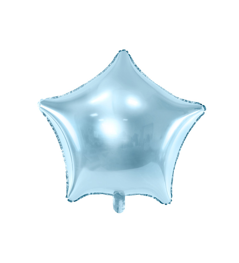 Fóliová metalická hvězda - světle modrý