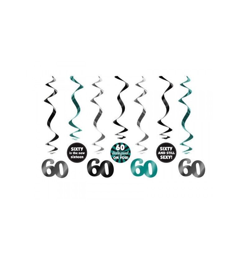 Závěsné spirálky 60. narozeniny - zelené