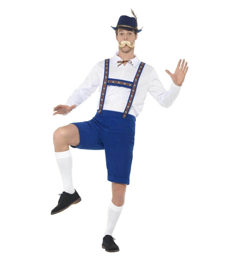 Pánský kostým v bavorském stylu - modrý