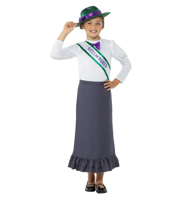 Kostým Viktoriánské sufražetky - pro děti