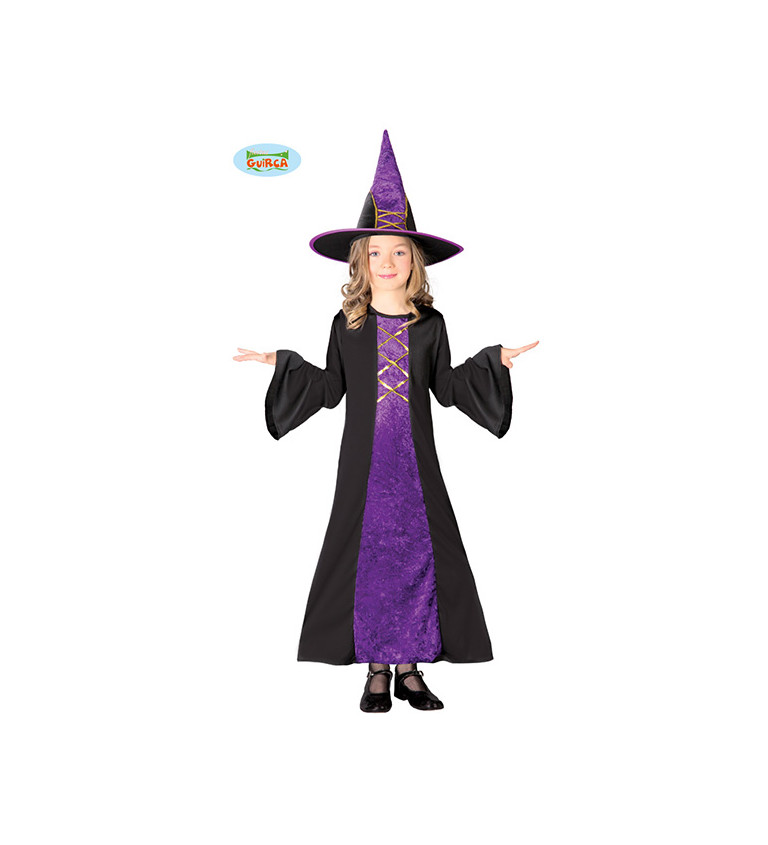 Fialový kostým Čarodějky - pro děti