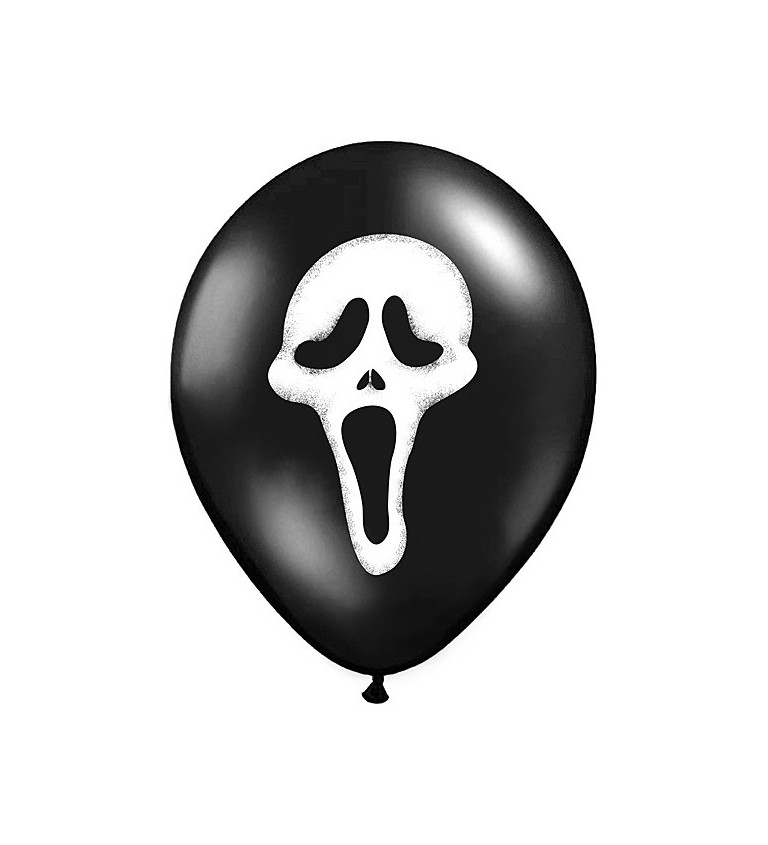 Černý balónek s potiskem - Vřískot 6ks