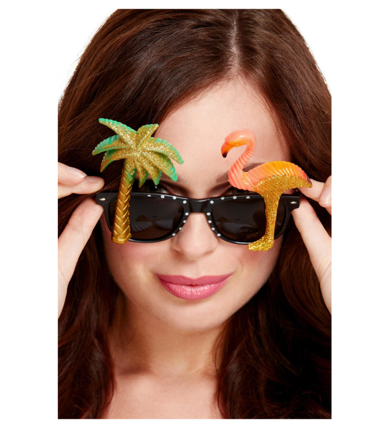 Sluneční brýle - Plameňák s palmou
