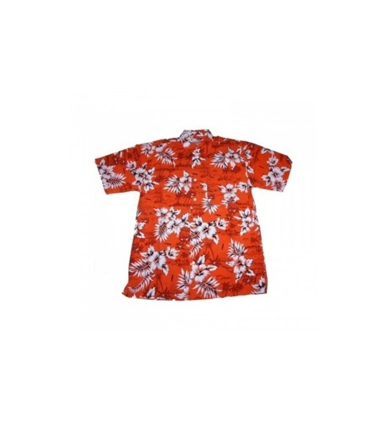 Červená košile - havajský styl