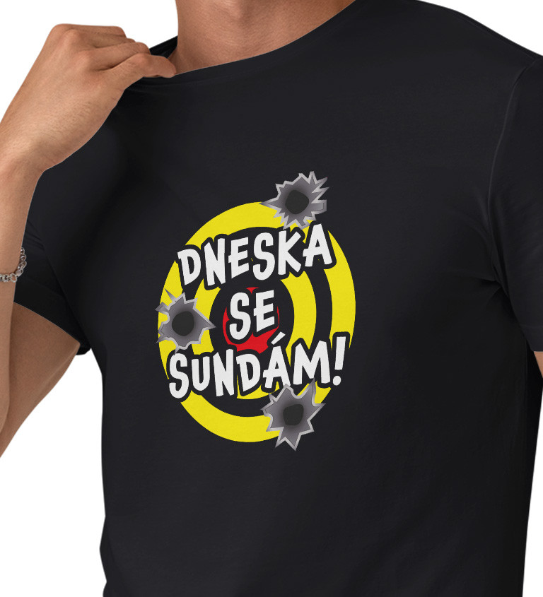 Pánské triko černé - Dneska se sundám