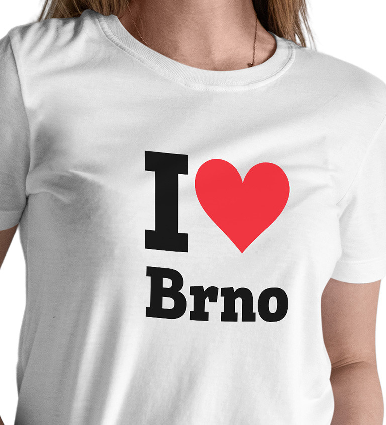 Dámské bílé triko - I love Brno