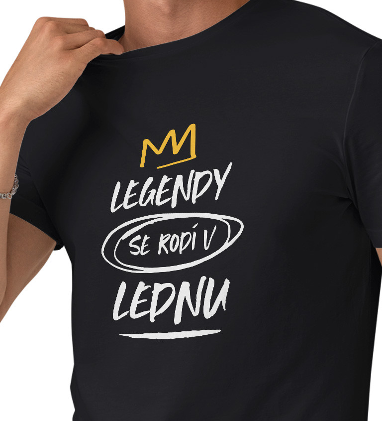 Pánské triko černé - Legendy se rodí v lednu