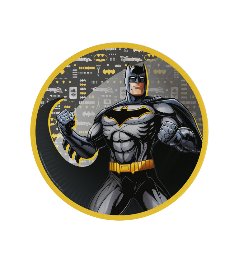 Papírové kulaté talířky Batman
