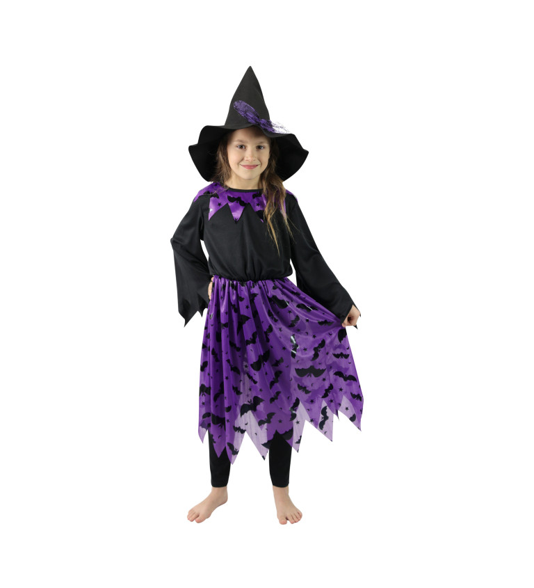 Dětský netopýří set - čarodějnice, fialový