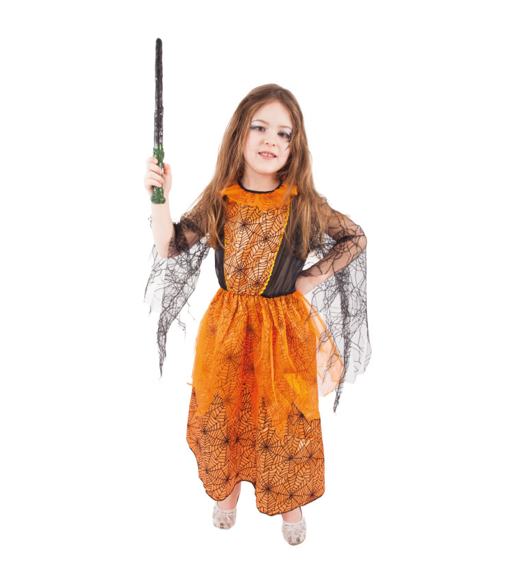 Dětské šaty - čarodějnické, oranžové
