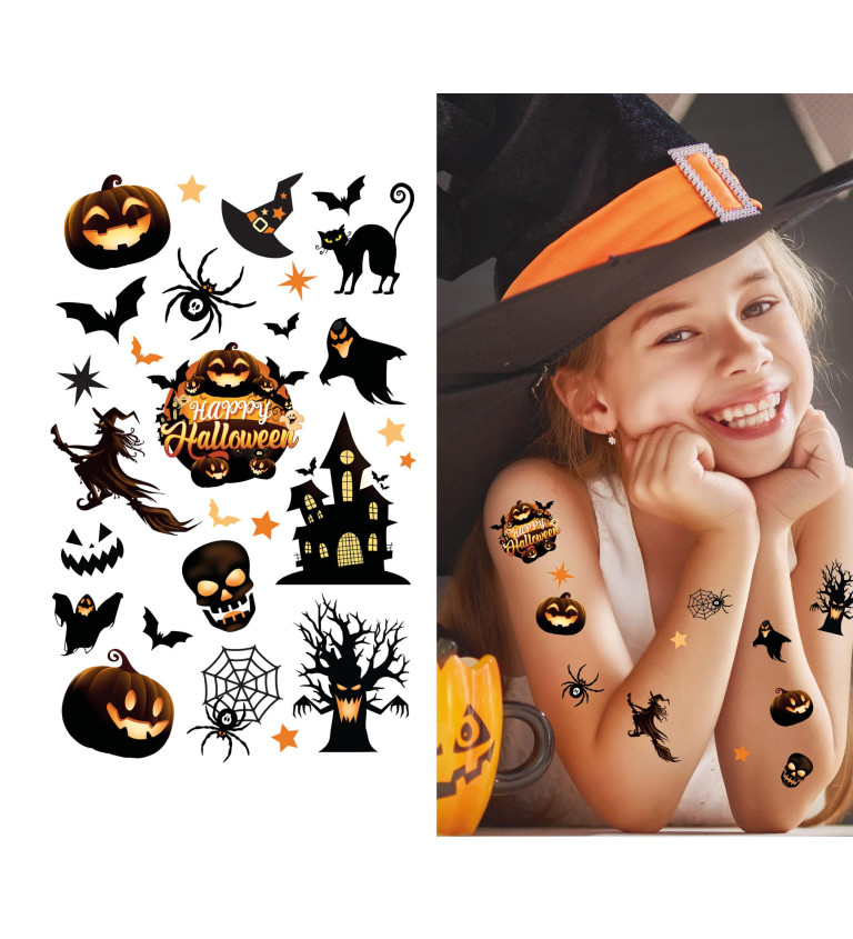 Halloween tetování list s lepidlem