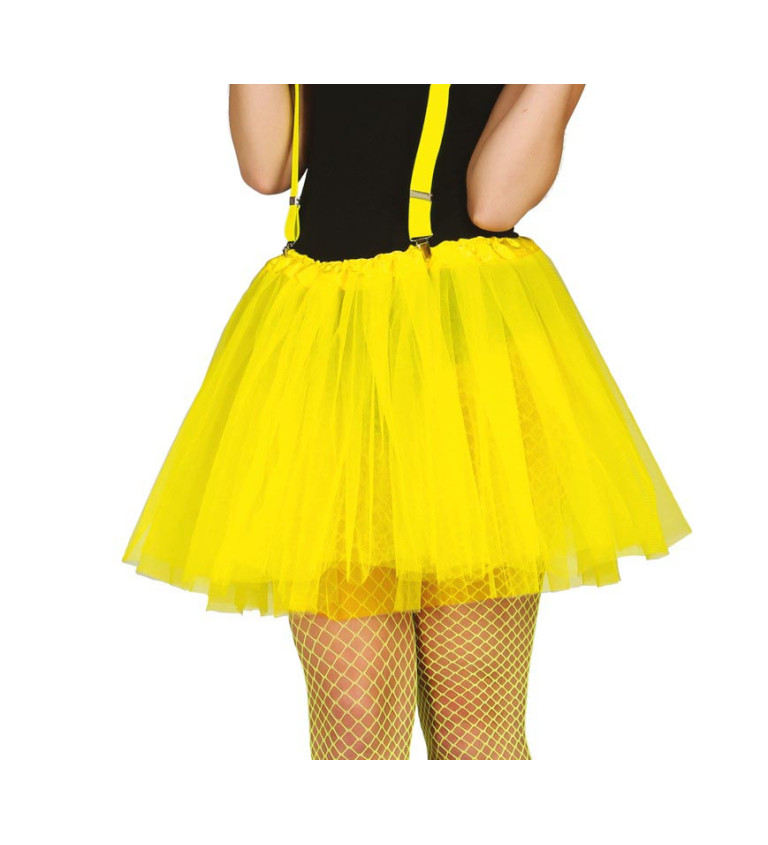 Neonově žlutá tutu sukně 40 cm