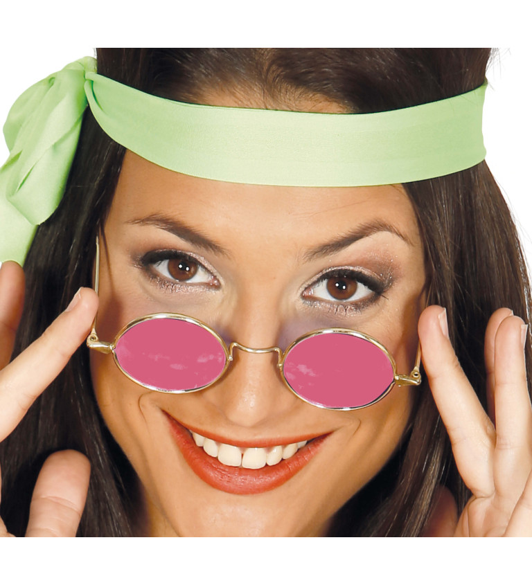 Růžové hippie brýle