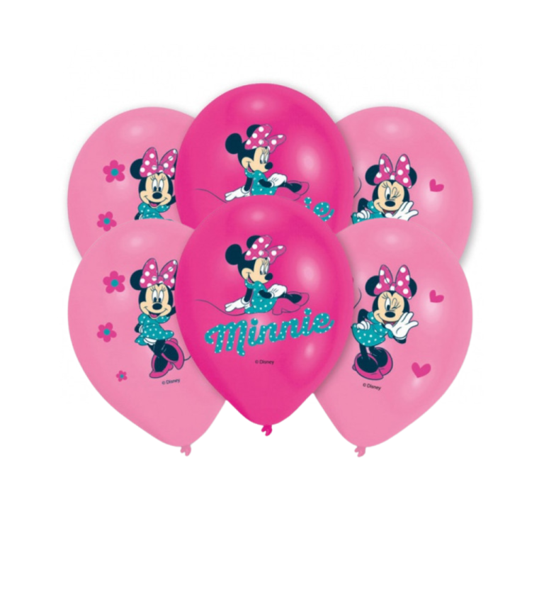 Růžové latexové balónky Minnie mouse