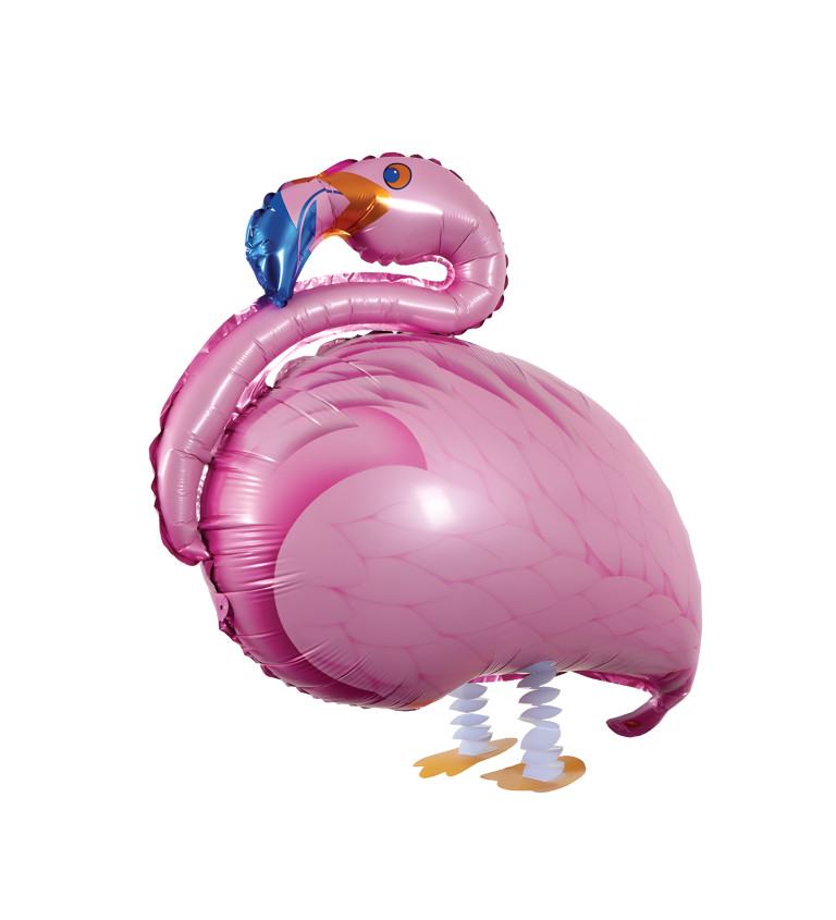 Chodící balónek - růžový plameňák